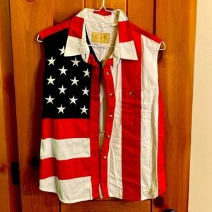 Scully cotton American flag shirt.